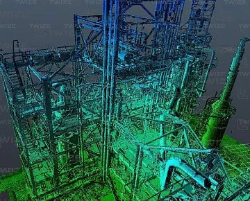 Облако точек установки (вид 1)