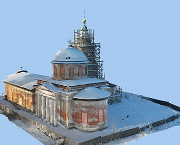 3D-модель здания церкви (вид 1)