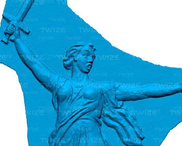 3D‑модель барельефа (вид 4)